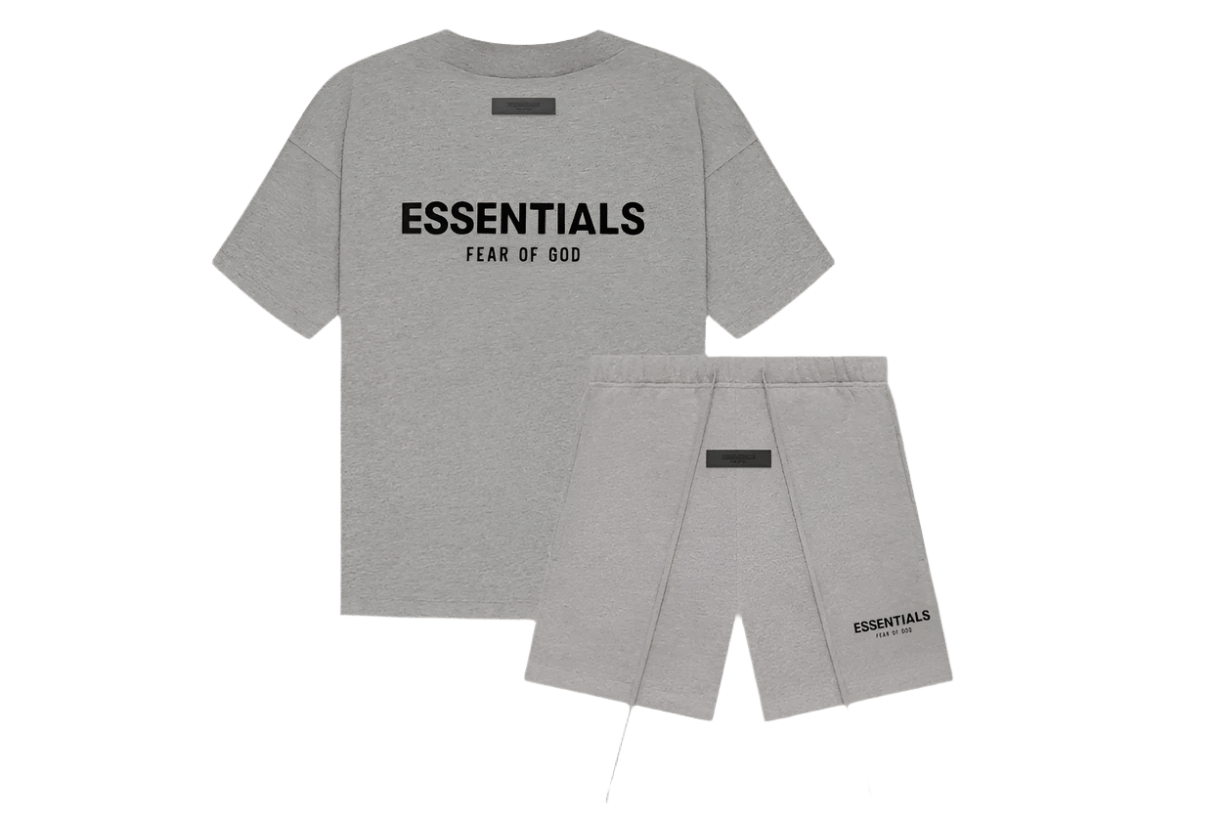 FEAR OF GOD ESSENTIALS DARK OATMEAL SUMMER SET XS XS